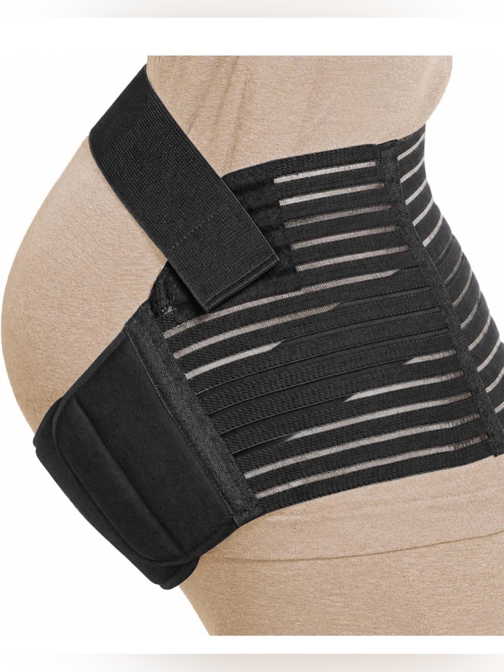 Pregnancy Belly Band Black Abdomen Support Belt Size M NEW